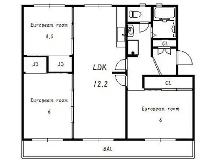 ヴィラナリー狭山8号棟(3LDK/1階)の間取り写真