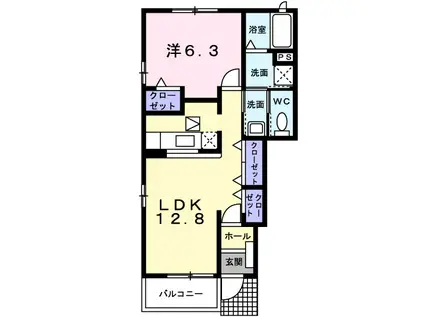サンセールIV(1LDK/1階)の間取り写真