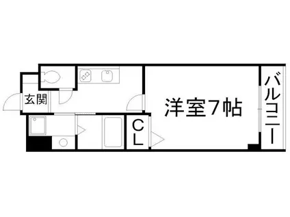 GREENFOREST丹波口(1K/4階)の間取り写真