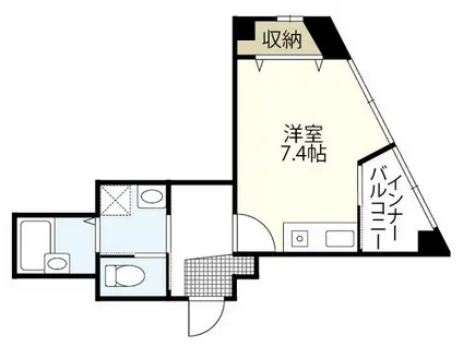 N東中央(1K/4階)の間取り写真