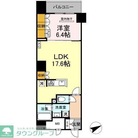 サンジョイアゼロ(1LDK/2階)の間取り写真