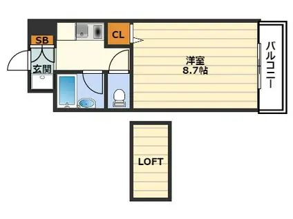 TGCNO10北梅田(1K/8階)の間取り写真