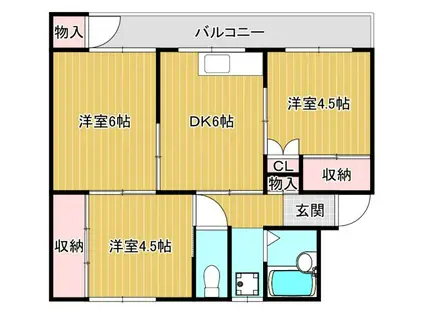 ヴィラナリー上越V(3DK/2階)の間取り写真