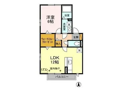 エスペランサ(1LDK/2階)の間取り写真