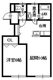 セ・シボンII(1LDK/1階)の間取り写真