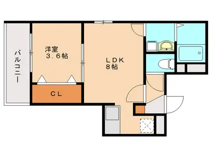 和白東プレミア(1LDK/3階)の間取り写真