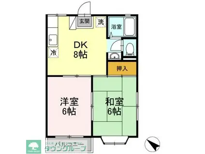 サンハイツパート3(2DK/2階)の間取り写真