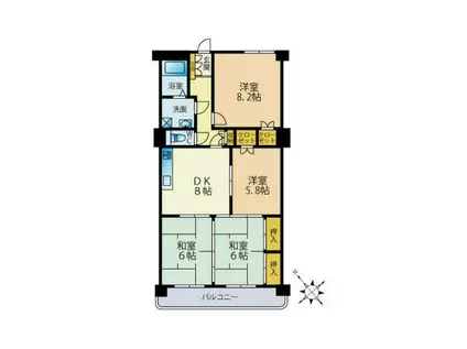 イマージュ安部山公園(4DK/2階)の間取り写真