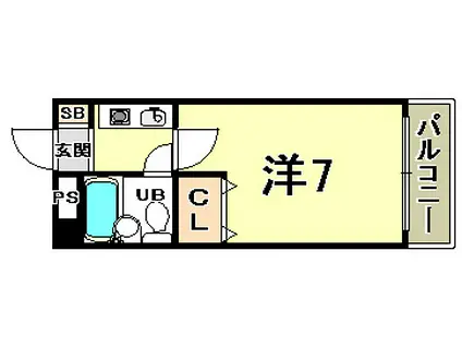 シャルムメゾン六甲道(1K/3階)の間取り写真