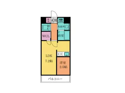 STUDIE KOKURA ノース(1LDK/4階)の間取り写真