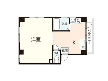 浜本ビル(ワンルーム/4階)の間取り写真
