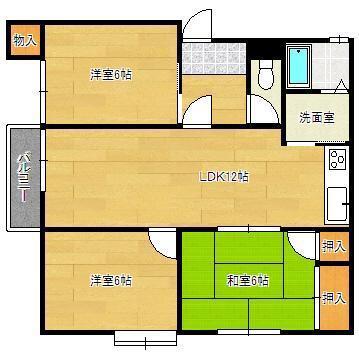 ボヌールI(3LDK/2階)の間取り写真