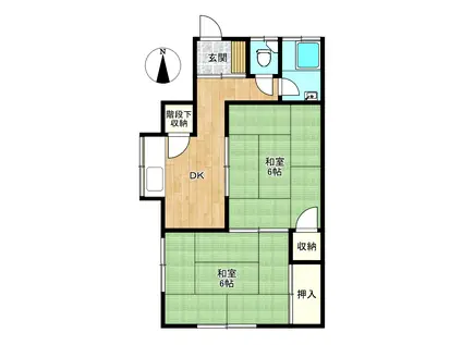 稲野森本ハイツ(2DK/1階)の間取り写真