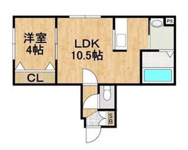 ROSE TERRACE(1LDK/1階)の間取り写真