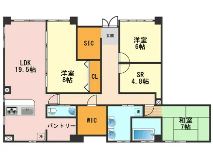 ヴァンベール瑞江(3SLDK/1階)の間取り写真
