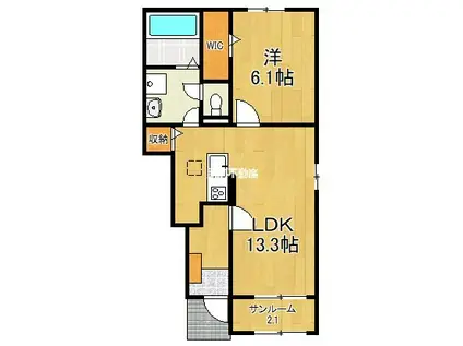 クリスタルドミールVII(1LDK/1階)の間取り写真