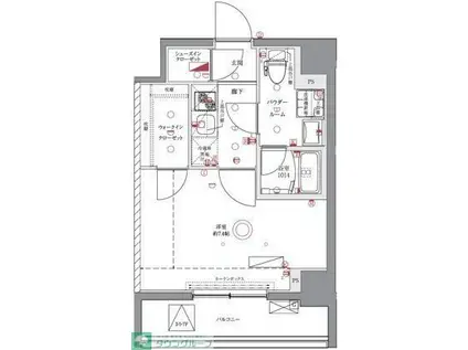 ユリカロゼAZ亀戸II(1K/5階)の間取り写真