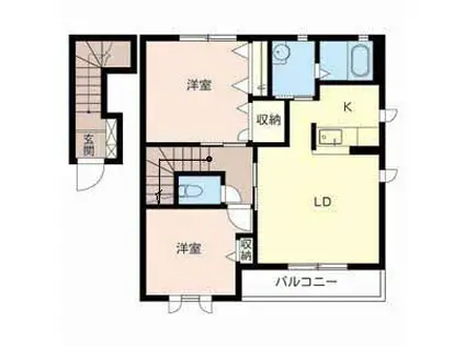 MASTCOURT鳴神(2LDK/2階)の間取り写真