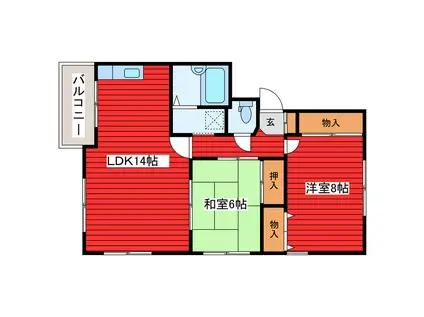 グランドハイム33(2LDK/2階)の間取り写真