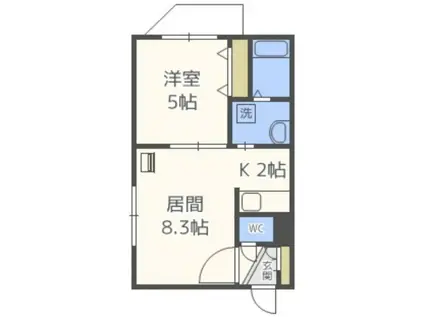 ピュア・M豊平(1LDK/4階)の間取り写真