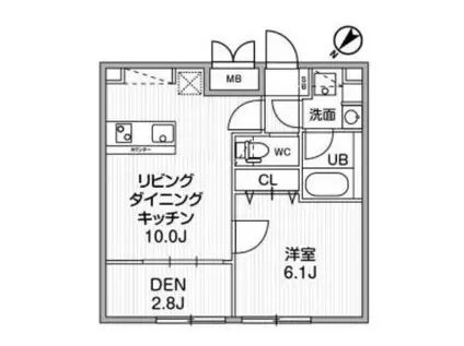 ウェルスクエアイズム下北沢イースト(2LDK/2階)の間取り写真