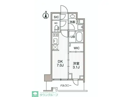 シーズンフラッツ両国サウス(1DK/8階)の間取り写真