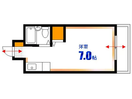 第2奥田ビル(ワンルーム/7階)の間取り写真