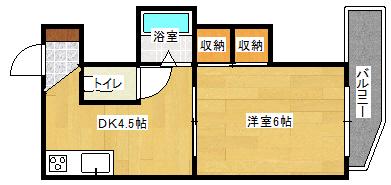 コーポ西原(1DK/4階)の間取り写真