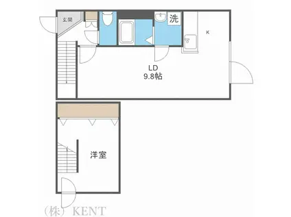 N BLANC(1LDK/3階)の間取り写真