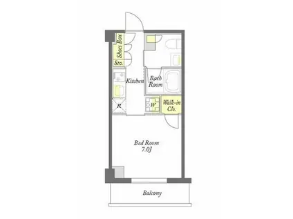 プライムメゾン両国(1K/2階)の間取り写真