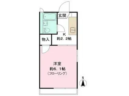 フレグランス錦(1K/1階)の間取り写真