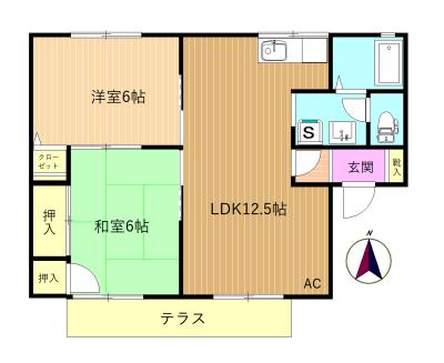 ファミール(2LDK/1階)の間取り写真