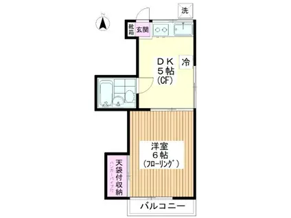 新井コーポ(1DK/2階)の間取り写真