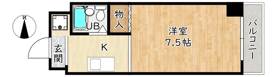 ナチュールイナオ(1K/3階)の間取り写真