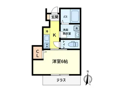 CASE FELICE(1K/1階)の間取り写真