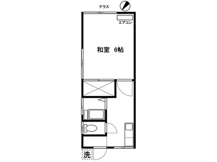 コーポ第1ルナ(1K/1階)の間取り写真