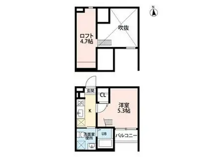 コンフォート幡野(1K/2階)の間取り写真