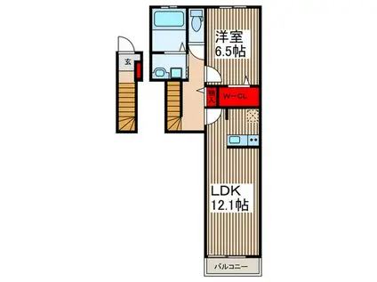 アヴィニア グランツ(1LDK/2階)の間取り写真