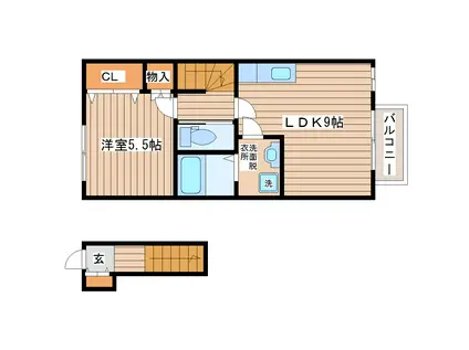 マノアーレ長町南(1LDK/2階)の間取り写真