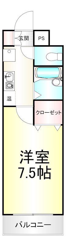 ルネッサンスTOEI田町(1K/8階)の間取り写真