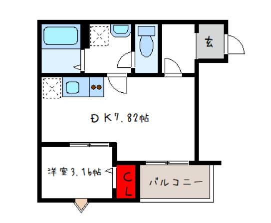 FSTYLE八尾北久宝寺(1DK/3階)の間取り写真