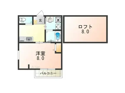 エヌエムサンカンテトワ(1K/3階)の間取り写真