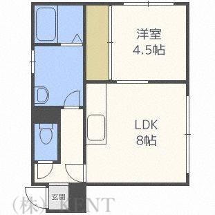 エルドラード西町C棟(1LDK/1階)の間取り写真