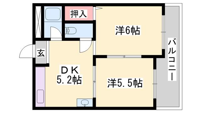 まるかマンション(2DK/3階)の間取り写真