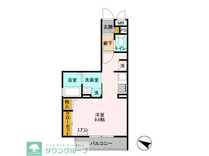 GRANDIR NISSATO(ワンルーム/2階)の間取り写真