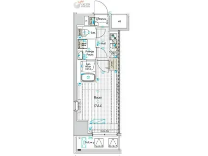 VERXEED阪東橋MAXIV(1K/4階)の間取り写真
