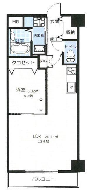 アークデュオ仙台宮町(1LDK/7階)の間取り写真