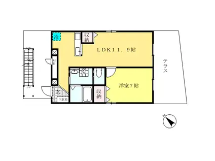 メルシー鎌倉(1LDK/1階)の間取り写真