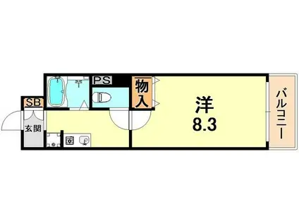 アビターレ六甲(1K/3階)の間取り写真