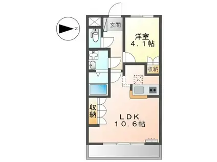 VIDA CRECIA(1LDK/1階)の間取り写真